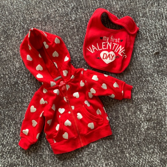 okie dokie Other - Heart Hoodie & Valentine’s Bib